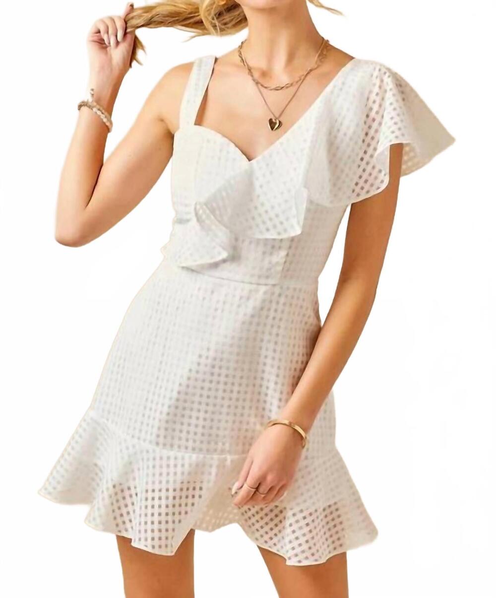 NEW MODO BORBOLETA one shoulder mini dress in white